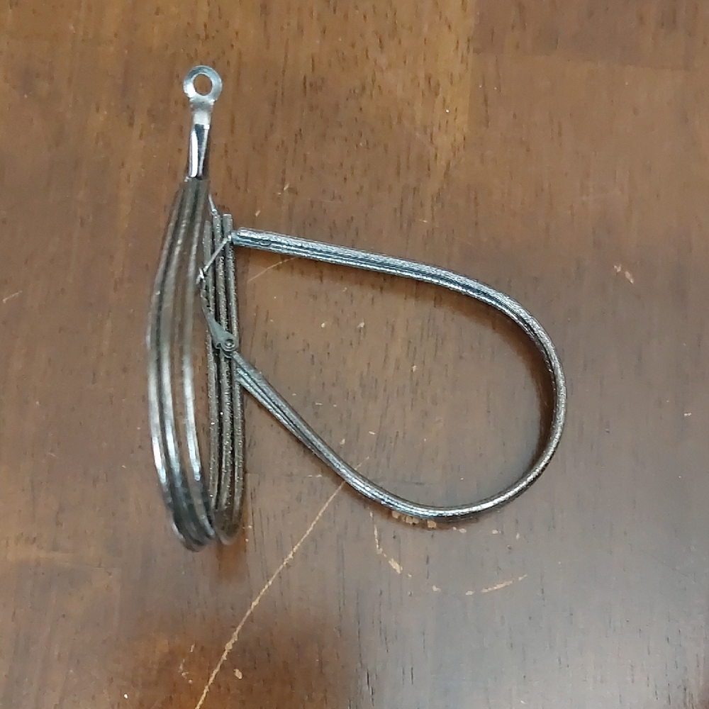 Vintage Oversized Rustic Gunmetal Tone Teardrop Hoop Earrings